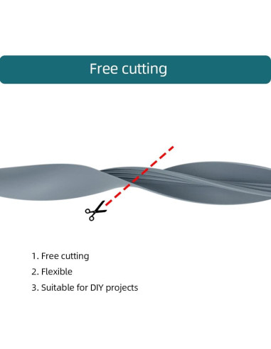 Moldura de goma T Tintvent 8 m gris para bordes de muebles