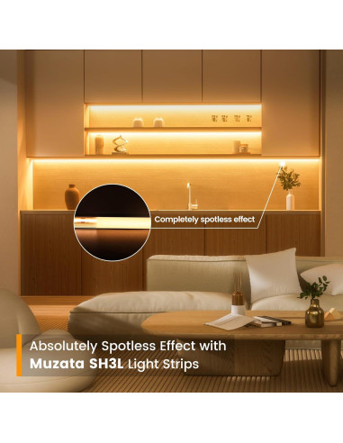 Canal LED Muzata U1SW 1M Aluminio Plata con Cubierta Blanca