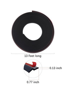 Tira de Sellado Automotriz Carleef 13Ft Goma Flexible Negro 2