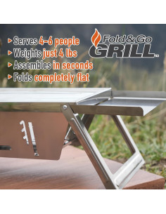 Parrilla Portátil Griddle Buddy Fold N Go con 6 Brochetas 2