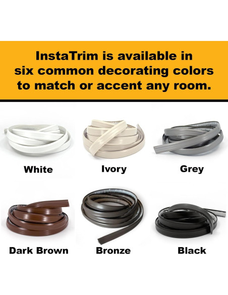 InstaTrim Sellador Autoadhesivo Blanco 1.27cm x 3.05m Paquete 2