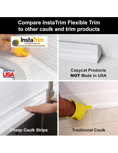 InstaTrim Sellador Autoadhesivo Blanco 1.27cm x 3.05m Paquete 2
