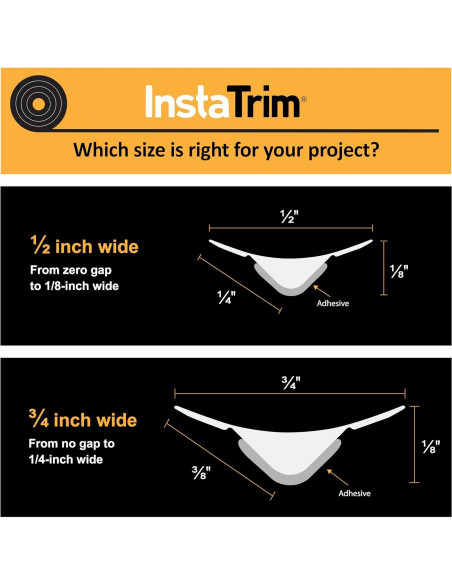 InstaTrim Sellador Autoadhesivo Blanco 1.27cm x 3.05m Paquete 2