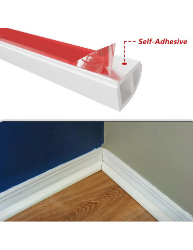 Moldura de Suelo Flexible Raycity 250 cm Caucho Blanco