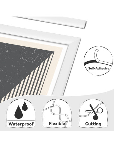 Moldura Autoadhesiva JSIWOTH 2.99 m Blanca Pintable Flexible