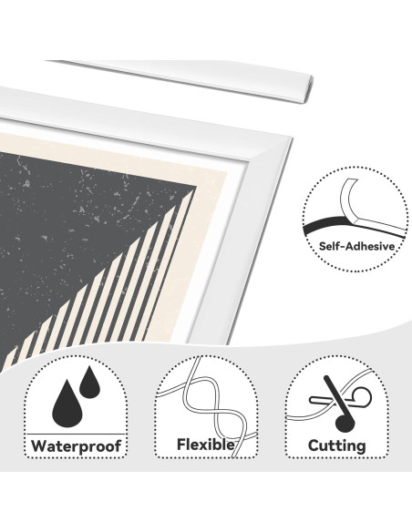 Moldura Autoadhesiva JSIWOTH 2.99 m Blanca Pintable Flexible