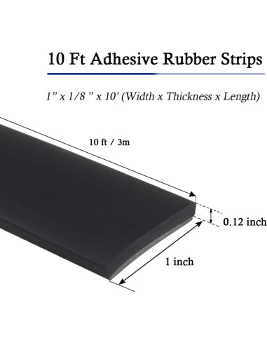 Tiras de goma autoadhesivas LSGCQ 2.54 cm x 0.32 cm x 3.05 m