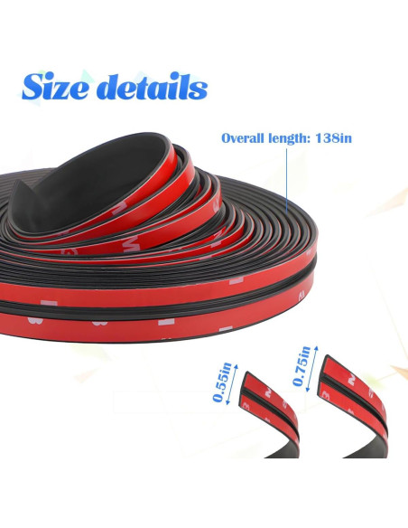 Tira de Sellado de Parabrisas BESULEN 4m Goma Negra 14mm 19mm