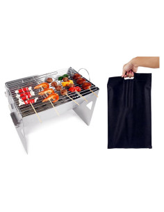 Parrilla de Camping Auarrive 42.93 cm Plegable de Acero Inoxidable