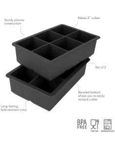 Bandeja de Hielo Tovolo King Cube Silicona 2 Piezas Carbón 2