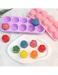 Molde de Silicona Rosa 10 Cavidades SIQINZONGWA - Resistente al Calor 2