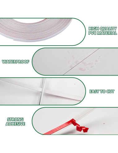 Moldura Autoadhesiva Flexible JSIWOTH 6.1m Blanco Pintable