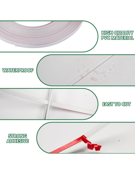 Moldura Autoadhesiva Flexible JSIWOTH 6.1m Blanco Pintable