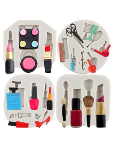 Set de 4 Moldes de Silicona para Herramientas de Maquillaje Sijiangmold