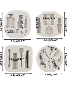 Set de 4 Moldes de Silicona para Herramientas de Maquillaje Sijiangmold 2
