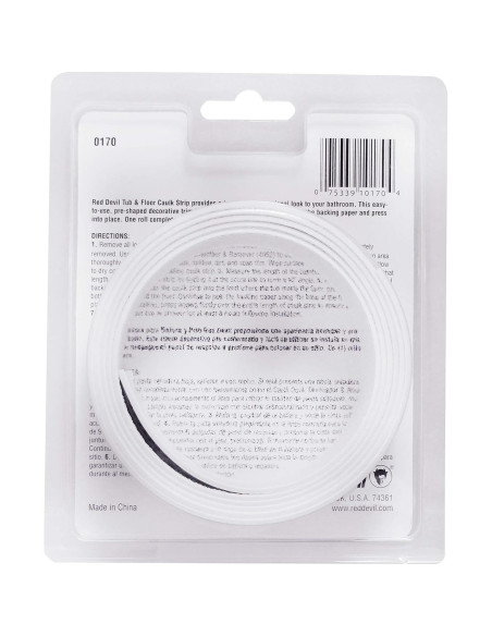 Tira de Calafateo Autoadhesiva Red Devil 0170, 3.2 cm x 1.52 m, Blanco