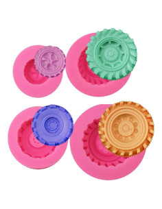 Molde de Silicona Mity Rain para Fondant Llantas 3D - Set de 4