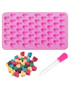Molde de Silicona para Derretir Cera Pimoys 55 Corazones Rosa