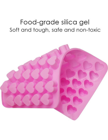 Molde de Silicona para Derretir Cera Pimoys 55 Corazones Rosa