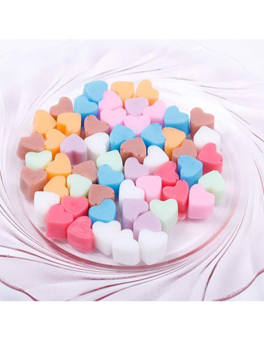 Molde de Silicona para Derretir Cera Pimoys 55 Corazones Rosa