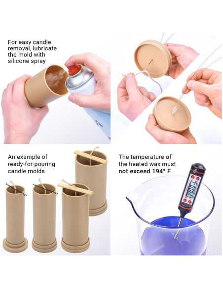 Juego de Moldes para Hacer Velas Cilíndricas Tienda de Velas