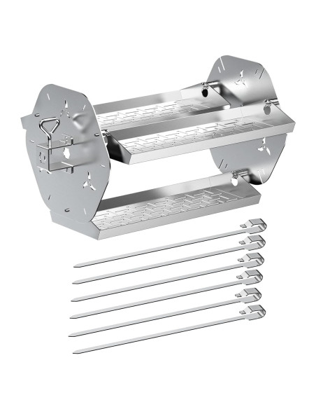Bandeja Rotisserie Skyflame 2 en 1 con Pinchos y Canasta