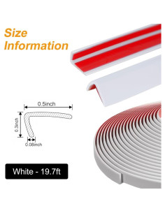 Recorte de Azulejos Pano 6.1m PVC Blanco para Baño y Muebles 2