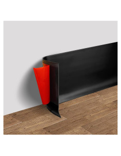 Base de Pared Autoadhesiva FONUNO 4" x 609.6 cm PVC Negro