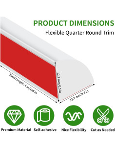 Moldura Flexible Yuroochii 393.7 cm Autoadhesiva de Silicona 2