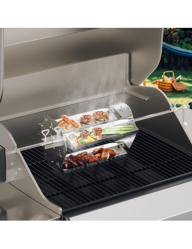 Bandeja Rotisserie Skyflame 2 en 1 con Pinchos y Canasta