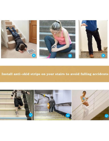 Protector de Borde de Escalera Antideslizante Vakerga 91 cm Negro