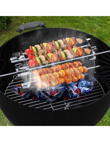 Bandeja Rotisserie Skyflame 2 en 1 con Pinchos y Canasta