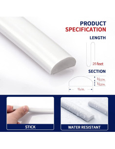 Tira de Moldura Autoadhesiva Art3dwallpanels 7.62 m Blanca 2