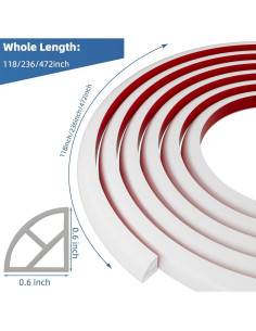 Moldura Flexible de Silicona Conwang 299.72 cm para Bordes Curvados 2