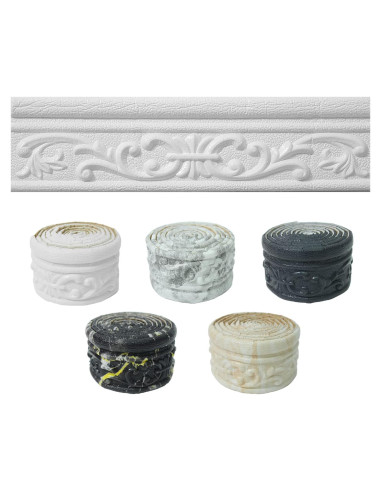 Moldura de Espuma Autoadhesiva WAPANE 3D 7.5 pies Blanca