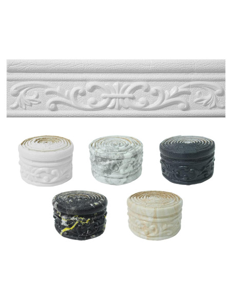 Moldura de Espuma Autoadhesiva WAPANE 3D 7.5 pies Blanca