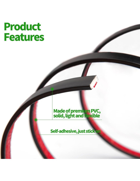 Moldura Autoadhesiva LONGKING 3m PVC Negro para Azulejos