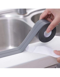 Paquete de 2 Tiras de Sellado Autoadhesivas PVC 38mm x 3.2m Gris 2