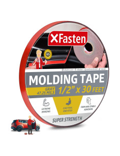 Cinta de Moldeo Automotriz XFasten 1.27 cm x 9.14 m Doble Cara