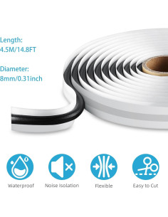 Cinta Selladora de Butilo TAGLLY 4M 8mm Impermeable para Autos 2