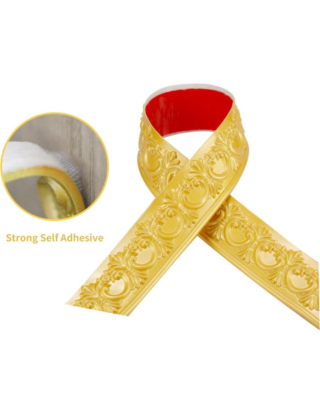 Moldura Autoadhesiva Flexible Leenevs 3m Dorado PVC