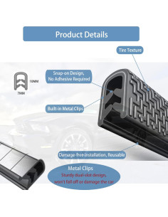 Protector de Bordes de Puerta de Coche Winfort 5M Goma Blanco 2
