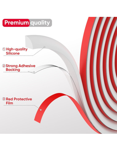 Moldura Flexible de Esquina Redonda Zehiels 198 cm Silicona Blanca