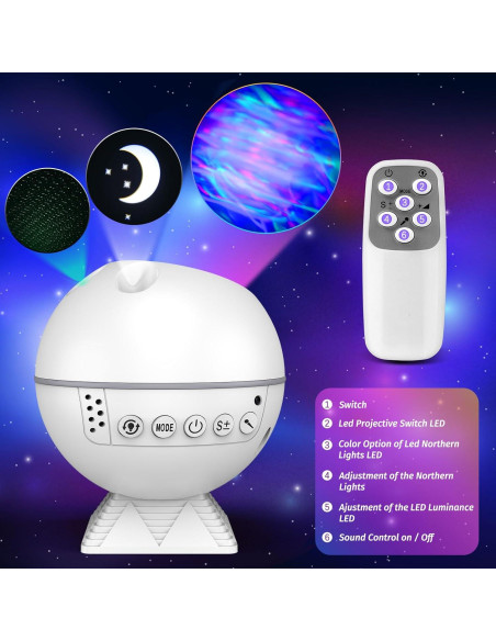 Proyector de Estrellas Lazenry BL-XK04 Luz Nocturna 54 Modos