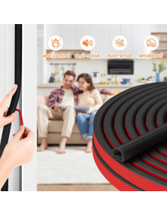 Burlete Autoadhesivo de Silicona SNSTEK 6.1m Negro 9.5x6.4mm 2