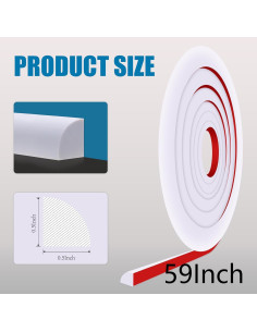 Moldura Cuarterón Flexible Autoadhesiva WYFWFDF 150 cm Blanco 2