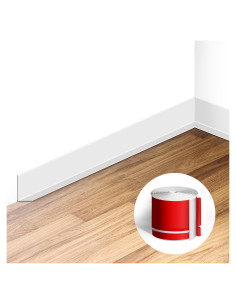 Moldura de Zócalo Flexible Autoadhesiva YYGCL 6.1m Blanco