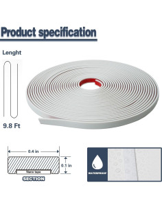 Moldura Autoadhesiva ZOWZOW 3m x 1cm Blanca Impermeable 2