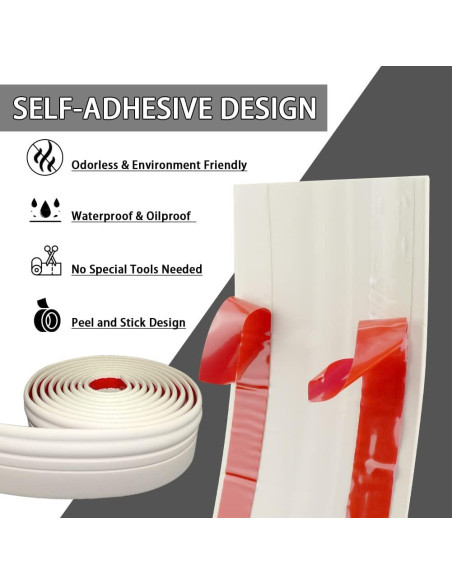 Moldura de Base Autoadhesiva FONUNO 10.16 cm x 5 m Blanco Crema Moldura de Base Autoadhesiva FONUNO 10.16 cm x 5 m Blanco Crema