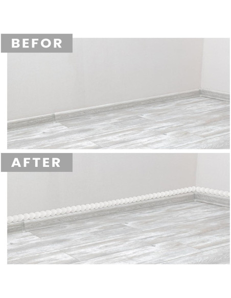 Moldura Flexible Autoadhesiva Leinuosen 3m Blanco 15mm Decorativa Moldura Flexible Autoadhesiva Leinuosen 3m Blanco 15mm Decorativa